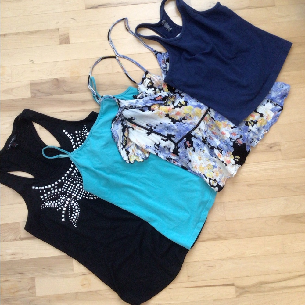 2/$12 Women's Tank Top Bundle - Black, Blue, Floral, Navy